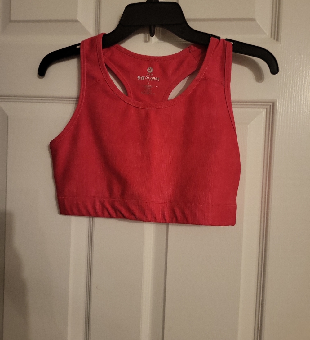 90 Degree By Reflex Red Racerback Sports Bra Top